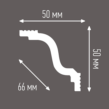 Плинтус потолочный из пенополистирола 50х50х2000 мм Плинтэкс V50/50
