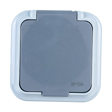 Розетка Svet накладная серая со шторками с крышкой (EV 0366-8615)