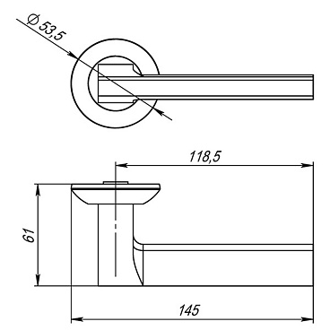 Ручка дверная Punto Blade круглая розетка сатинированный хром