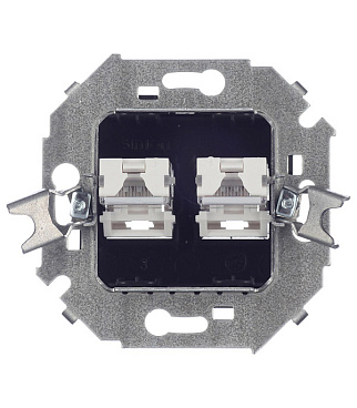 Розетка компьютерная Simon 15 встраиваемая графит 2хRJ45 (1591593-038)