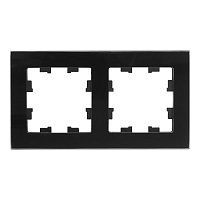 Рамка Systeme Electric AtlasDesign Nature двухместная черная (ATN321002)