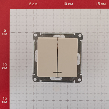Выключатель Systeme Electric AtlasDesign двухклавишный встраиваемый бежевый с подсветкой (ATN000253)