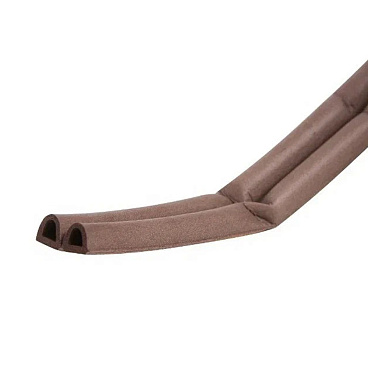 Уплотнитель для окон и дверей 12х10 мм 6 м (3+3 м) D профиль самоклеящийся коричневый