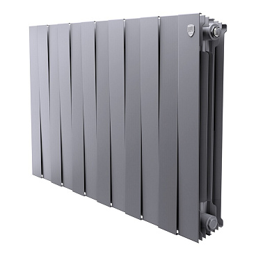 Радиатор биметаллический Royal Thermo Piano Forte 500 мм 12 секций 1" боковое подключение серебристый