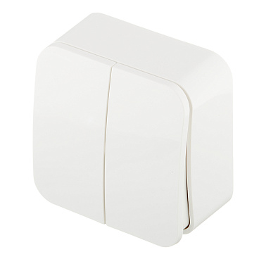 Выключатель Systeme Electric Blanca двухклавишный накладной молочный (BLNVA105012)