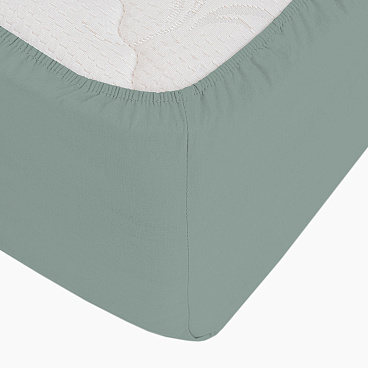 Простыня на резинке 140х200х30 см сатин шалфей Lorikeet Solo