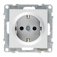 Розетка Legrand Suno встраиваемая алюминий со шторками (721324)