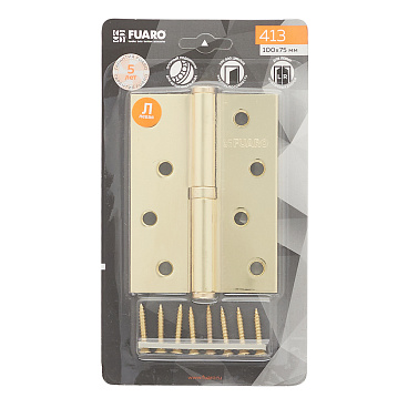 Петля Fuaro карточная левая разъемная 100х75 мм латунь