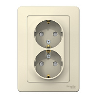 Розетка Systeme Electric Blanca встраиваемая молочная со шторками (BLNRS001122)