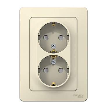 Розетка Systeme Electric Blanca встраиваемая молочная со шторками (BLNRS001122)