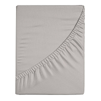 Простыня на резинке 160х200х25 см перкаль серая Василиса Idea