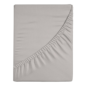 Простыня на резинке 160х200х25 см перкаль серая Василиса Idea