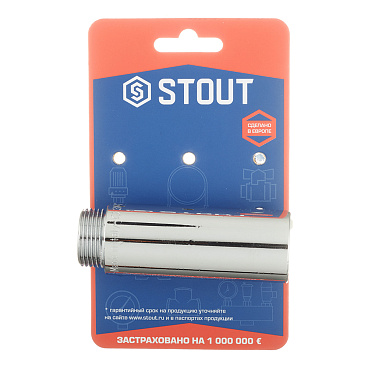 Удлинитель Stout 80 мм 3/4 ВР(г) х 3/4 НР(ш) хром латунный (SFT-0002-003480)