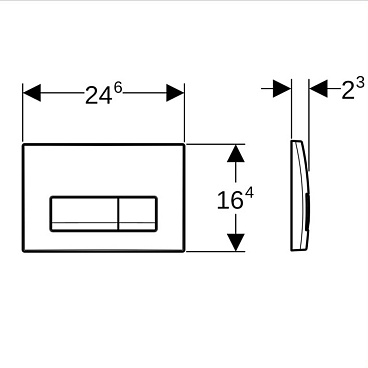 Клавиша смыва для инсталляций Geberit Delta 50 черная матовая (115.119.14.1)