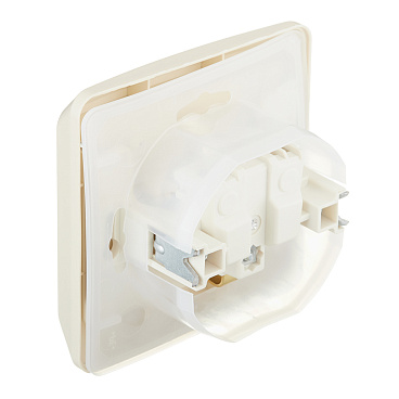 Розетка Systeme Electric Этюд встраиваемая бежевая с крышкой (PC16-044K)
