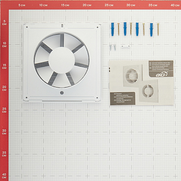 Вентилятор осевой Era E с антимоскитной сеткой 180х180 мм d125 мм белый