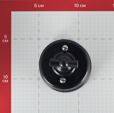 Выключатель Bironi Лизетта одноклавишный накладной черный ретро (B1-201-23)