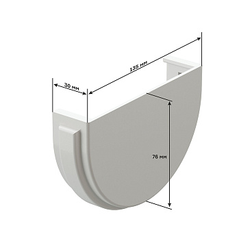 Заглушка желоба Docke Premium пластиковая d120 мм графитовый серый RAL 7024