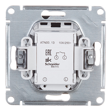 Выключатель Systeme Electric AtlasDesign одноклавишный встраиваемый карбон с подсветкой (ATN001013)