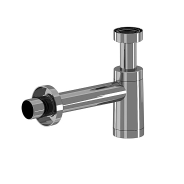 Сифон для раковины АНИ пласт BRB 1 1/4х40 мм без выпуска с соединением 40 мм металлик (BRB1004M)