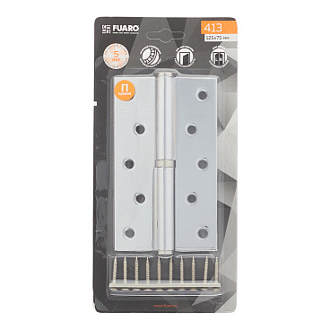 Петля Fuaro карточная правая разъемная 125х75 мм хром