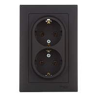 Розетка Systeme Electric AtlasDesign встраиваемая карбон (ATN001024)