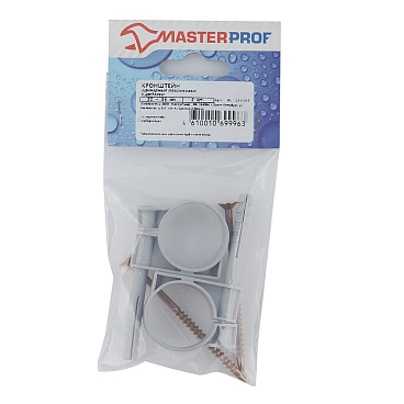 Хомут сантехнический 32-34 мм пластик с дюбелем для крепления трубы (2 шт.)