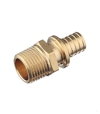 Соединитель прямой Stout 16 мм х 1/2 НР(ш) латунный (SFA-0001-001612)