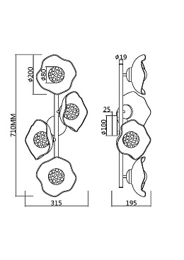 Настенный светильник (бра) Maytoni MOD207WL-04BS
