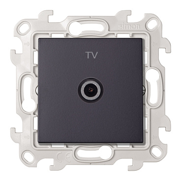 Розетка телевизионная Simon 24 Harmonie встраиваемая графит TV (2410475-038)