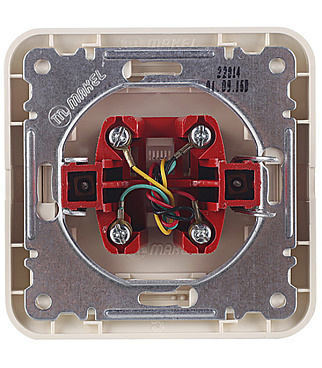 Розетка телефонная Makel Mimoza встраиваемая бежевая RJ11 (25014)