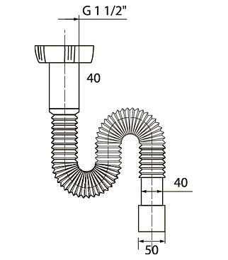 Сифон для раковины и мойки Wirquin Pro 1 1/2х40 мм без выпуска с соединением 40/50 мм (30717993)