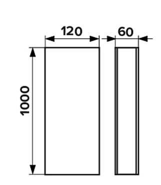 Воздуховод плоский пластиковый 60х120 мм 1 м