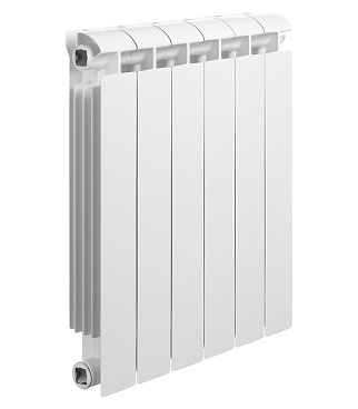 Радиатор биметаллический Global Style Extra 500 мм 6 секций 1" боковое подключение белый