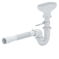 Сифон для раковины и мойки АНИ пласт 1 1/2х40 мм с выпуском d170 мм с соединением 40/50 мм с разрывом струи (DR0115)