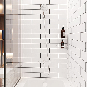 Смеситель для ванны Lavelly Vertex хром однорычажный с коротким изливом с лейкой (673102)