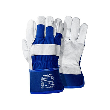 Перчатки спилковые Technogloves Нэви бело-синие 10 (XL)