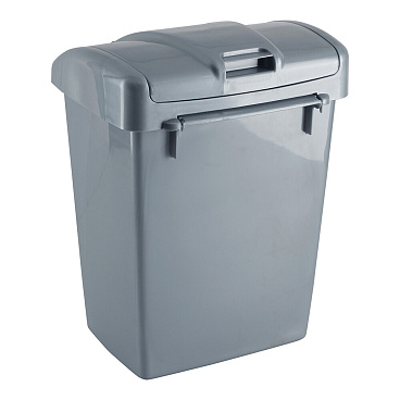 Контейнер для мусора Martika Форте с крышкой 6 л пластик серый