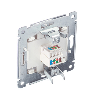 Розетка компьютерная Hegel Master встраиваемая серебро RJ45 (РСК-400-06)