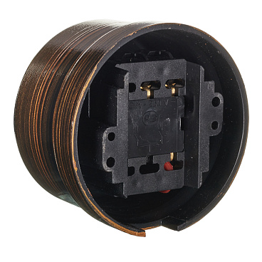 Выключатель Bironi Лизетта двухклавишный накладной бронза ретро (B1-202-25)