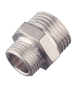 Ниппель переходной Stout 1/2 НР(ш) х 3/8 НР(ш) латунный (SFT-0004-001238)