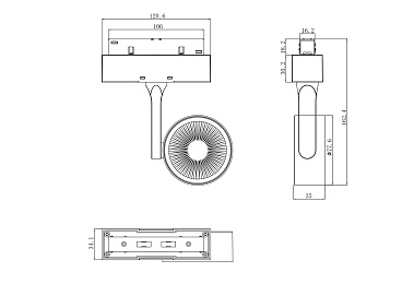 Трековый светильник Technical TR024-2-10B3K