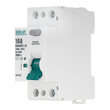 УЗО Dekraft УЗО-03 16А 1P+N тип AC 300 мА 6 кА компактное (14067DEK)