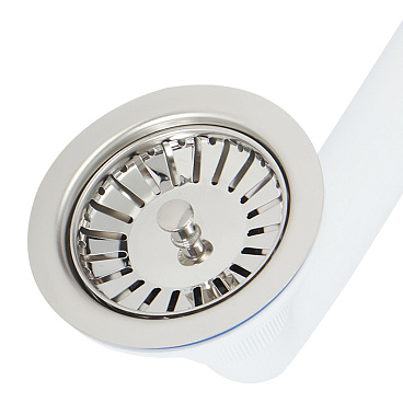 Сифон для двойной мойки Wirquin Virplast 3 1/2х40 мм с выпуском d114 мм с отводом с переливом с фильтр-пробкой (30987088)