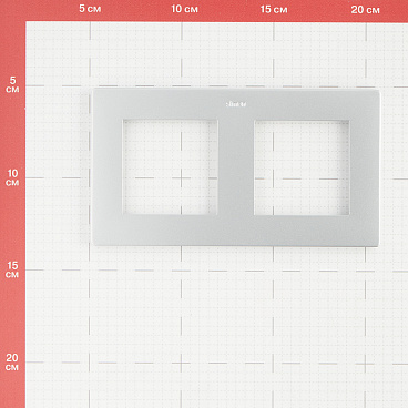 Рамка Simon 24 Harmonie двухместная алюминий (2400620-033)