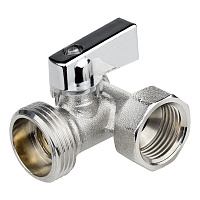 Кран шаровой латунный MasterProf Compact 1/2 ВР(г) х 3/4 НР(ш) х 1/2 НР(ш) к бытовой технике хром мини трехходовой ГОСТ Р 59553-2021 (ИС.081210)