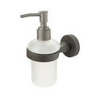 Дозатор для мыла Zenfort 21583 с держателем стекло матовый/металл графит (102078)