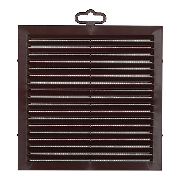 Решетка вентиляционная пластиковая приточно-вытяжная Era С 194х194 мм с сеткой коричневая