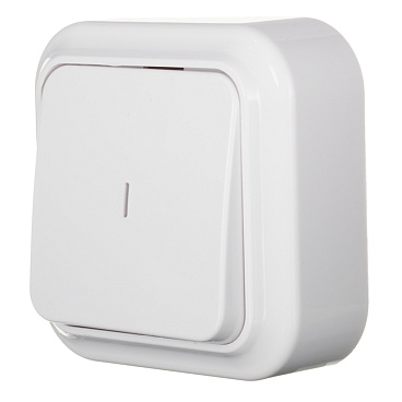 Выключатель Svet одноклавишный накладной белый с подсветкой (SV1001-0001)