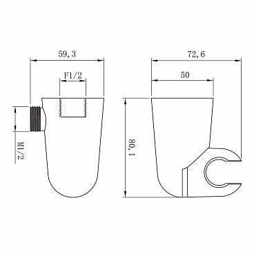 Подключение шланга Lemark с держателем пластиковое хром (LM8084C)